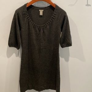 Ann Taylor dress. Dark grey sweater material with detail at neckline